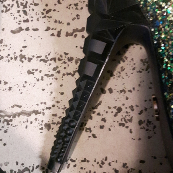 Sparking green and gold flecks highheel shoes - Picture 3 of 7